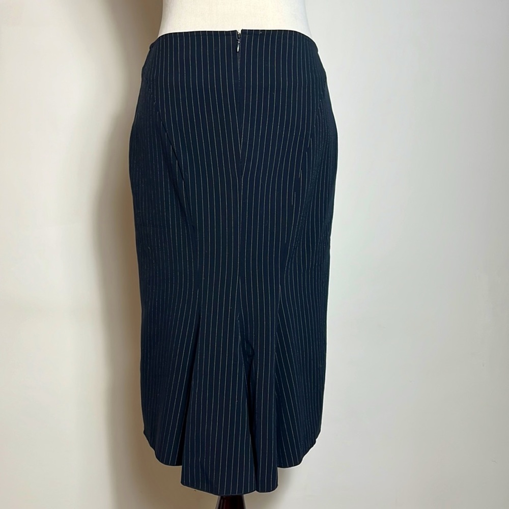 BCBG Striped Pencil Skirt with Tulip Back